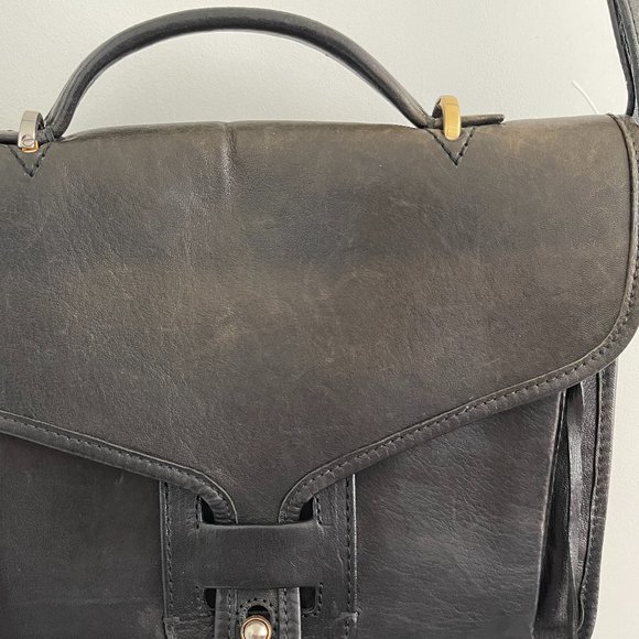 Opening Ceremony 3 Zipper Leather Satchel Purse - Picture 5 of 13